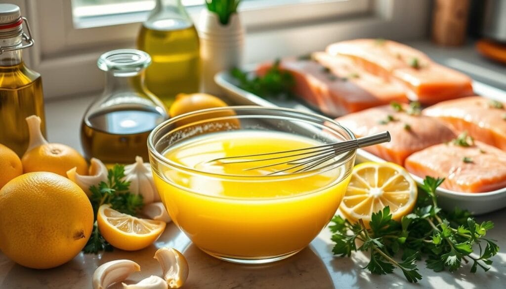 Lemon Garlic Salmon Sauce Preparation